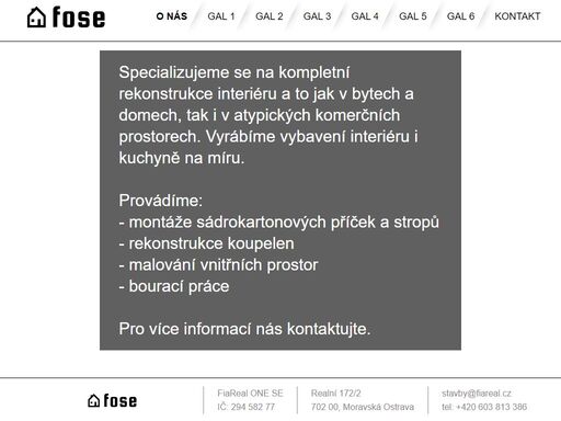 představení společnosti fiareal one se a jejich podnikatelských cílů.