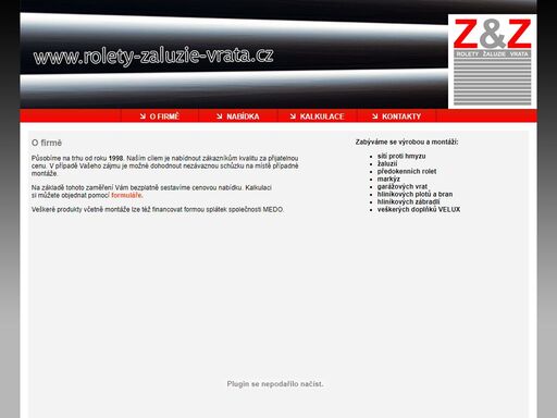 rolety, žaluzie, vrata - stínící technika z&z