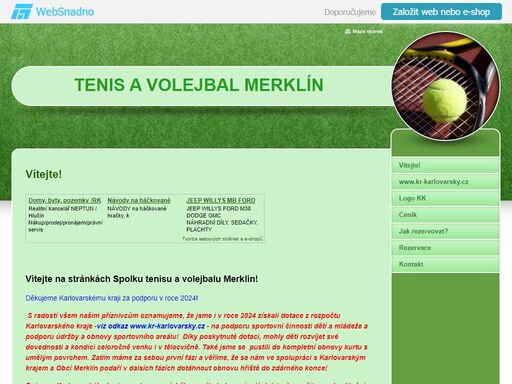 tenis a volejbal merklín