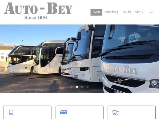 autobusová doprava auto - bey spol. s.r.o. vnitrostátní a mezinárodní přepravy osob již od roku 1994. pronájem osobních vozidel, limuzín, minibusů i autobusů. velká variabilita vozového parku. 