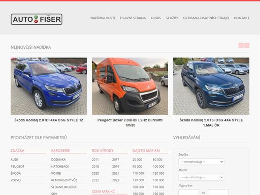 auto fišer je společnost zabývající se prodejem vozidel již od roku 1996. prověřená auta se zárukou.