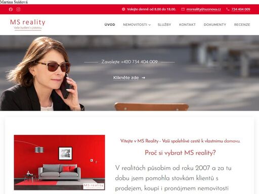 realitní kancelář  ms reality martina sušňová
