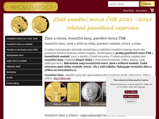 prodej investičních medailí a pamětní mincí ze zlata a stříbra, prodej investičního zlata a stříbra, platiny
