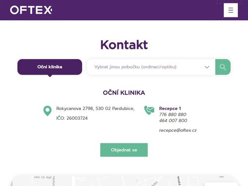 kontaktní údaje na všechny důležité osoby ve společnosti oftex.