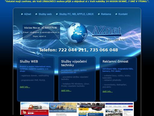 václav nocar. teplice. wedesign, webhosting, internetové stránky, seo, optimalizace, obchody, e-shopy.  aznet. linux teplice, ubuntu teplice, linux ústí nad 