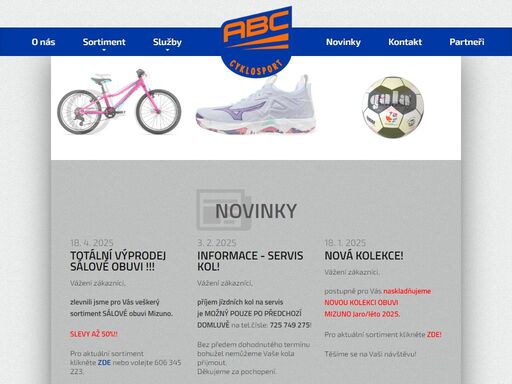 abc cyklosport | prodejce jízdních kol, obuvi, oblečení a dalšího sportovního vybavení