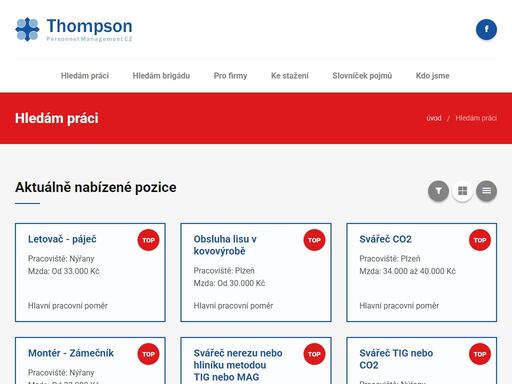 thompson pm - personální agentura