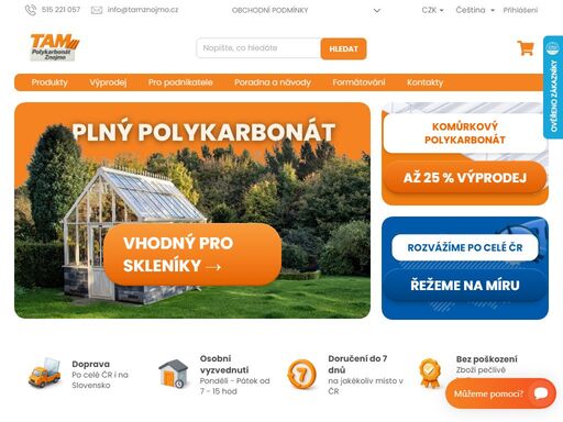 polykarbonát, plexisklo a příslušenství na míru. cnc řezání, poradenství, rozvoz po celé čr. polykarbonát vždy skladem. jednička ve znojmě, jihlavě, třebíči a okolí.