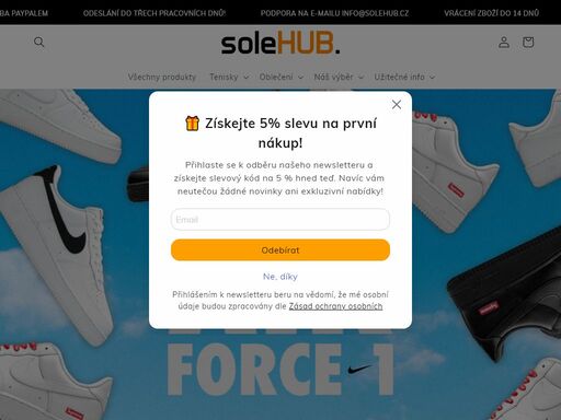 objevte široký výběr limitovaných edic tenisek na solehub v česku, včetně ikonických modelů jako air jordan, nike, yeezy, air force 1 a mnoha dalších.
