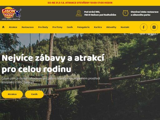 gibon park je místem vhodným pro aktivní odpočinek v příjemném prostředí lesoparku v srdci beskyd.