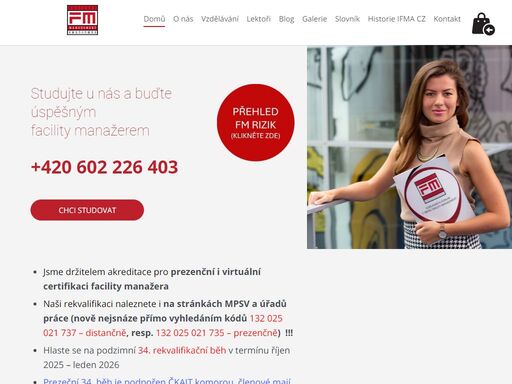 fm institute poskytuje rekvalifikační kurz a jiné vzdělávání v oblasti facility managementu