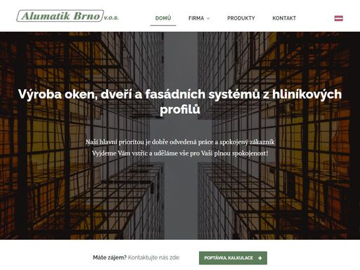 výroba oken, dveří a fasádních systémů z hliníkových profilů