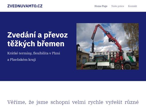 nákladní auto s rukou pro zvedání a transport těžkých břemen