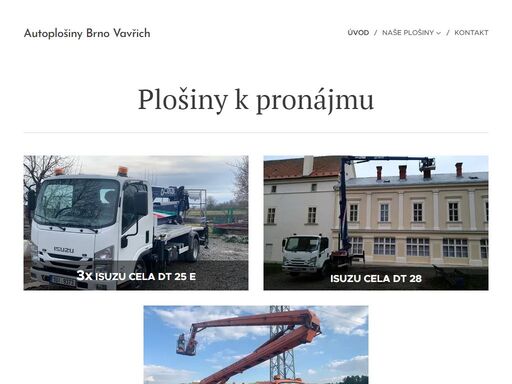 plošiny k pronájmu
