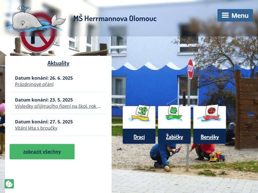 mateřská škola herrmannova byla uvedena do provozu v září roku 1983. naše škola, sídlící na sídlišti lazce, je pavilónového charakteru. v těsné blízkosti školy protéká řeka morava, překrásný panoramatický výhled doplňuje objekt vojenské nemocnice,