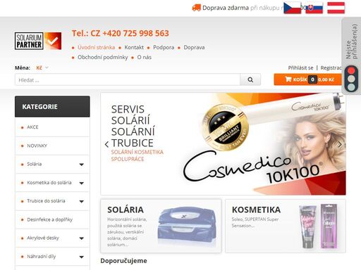solária, solární trubice, kosmetika do solária, akrylové desky a příslušenství pro vaše solárium. solárium partner - partner pro vaše solárium.