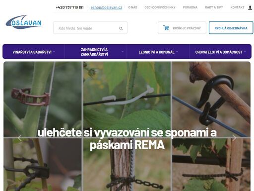 vše pro vinohrady a sady, vinařské, sadařské a zahradnické potřeby a nářadí. vinohradnické a vinařské potřeby, technika a pomůcky eshop oslavan a.s. v našem sortimentu je také kvalitní zemědělská technika, pomůcky a nářadí.