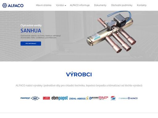 velkoobchod s díly chlazení, zastoupení emerson climate technologies - copeland, alco controls, carel, ebm, ziehl-abegg, sanhua