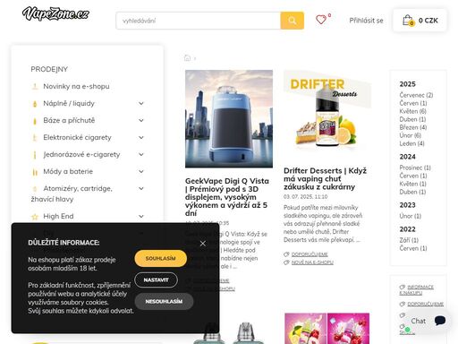 vapezone.cz - kvalitní elektronické cigarety, liquidy, aromata a příslušenství. odborné poradenství a rychlé doručení.