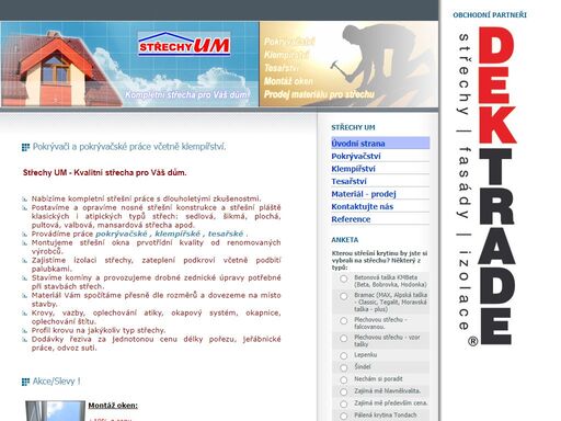 pokr?va?stv?, klemp??stv?, mont?? oken, tesa?stv?, st?echy.