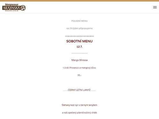 restaurace, pivovar, kurzy vaření nebo teambuilding? každý všední den pro vás připravujeme polední menu. v sobotu zajděte s celou rodinou.