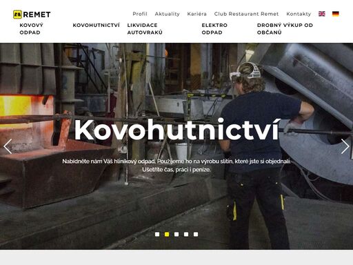 vítejte na stránkách společnosti remet, spol. s r.o., vašeho budoucího obchodního partnera. vykupujeme kovový odpad: železo, litinu, nerez, hliník a hliníkové slitiny, měď, mosaz,…