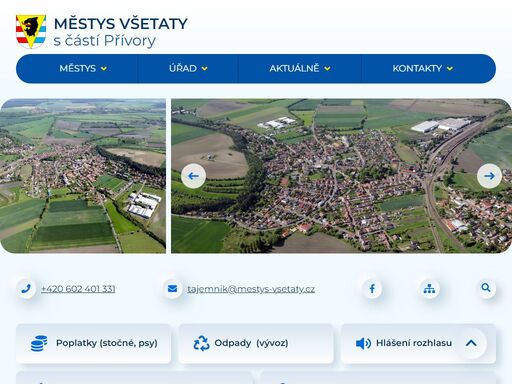 oficiální stránky městyse všetaty