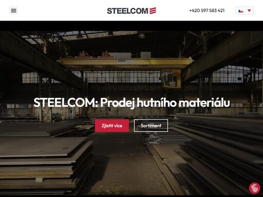 společnost steelcom cz a.s. podniká v oboru nákup a prodej hutního materiálu – ocelových plechů na tuzemském i zahraničním trhu. tým steelcomu jako