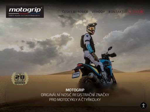motogrip ® je originální nosič registrační značky pro motocykly a čtyřkolky.