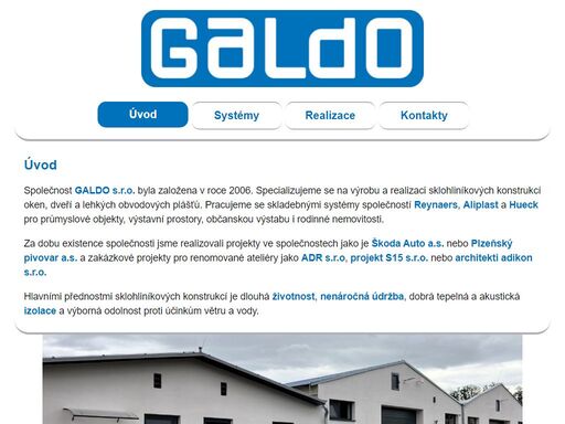 galdo s.r.o. - přehled zpracovávaných systémů.
