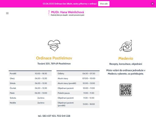 mudr. hanu weinlichová - renomovaný praktický lékař pro dospělé. poskytuje preventivní péči pro vaše zdraví.
