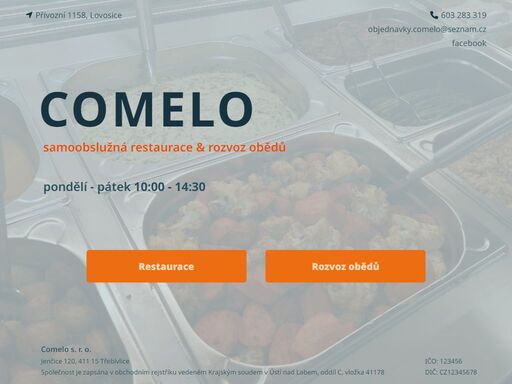 rozvoz obědů a samoobslužná restaurace