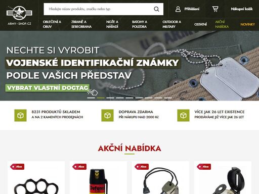 army-shop.cz vše pro příznivce military, scoutingu, rybaření, trapery, lesáky, turisty, air-softu, paintballu, free stylu atd. provozujeme kamenné prodejny