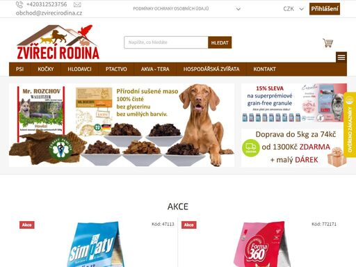 kvalitní krmiva pro psy a kočky zvířecí rodina. superprémiové, monoproteinové a holistické krmivo s vysokým obsahem masa. pamlsky a potřeby pro psy, kočky, ptáky a hlodavce. rychlé doručení, odborné poradenství.