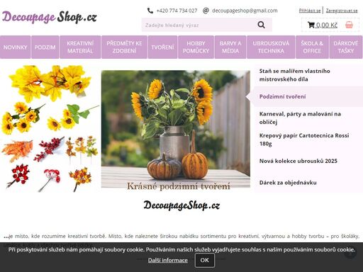 výtvarná, kreativní a hobby tvorba, ubrousky a dekorace do bytu