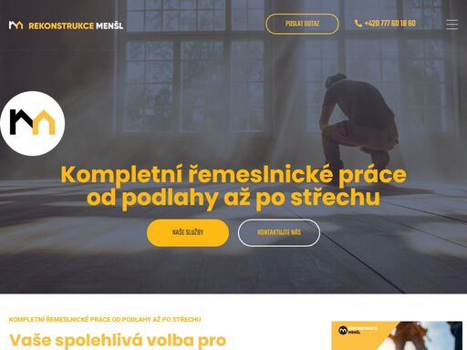 vítejte na stránkách rekonstrukce menšl, vašeho spolehlivého partnera pro kompletní rekonstrukce domů a chalup. s více než 35 lety zkušeností nabízíme profesionální stavební práce, opravy střech a kominický servis. naše firma se zaměřuje na kvalitu, preciznost a osobní přístup. proměníme vaše sny o bydlení ve skutečnost s ohledem na tradici, udržitelnost a použití ekologických materiálů.