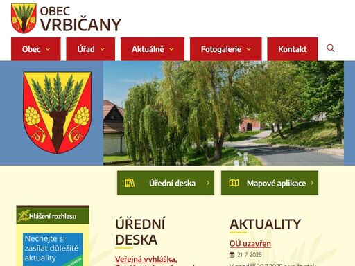oficiální stránky obce vrbičany