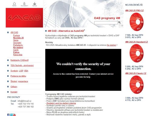 cad programy 4m nabízí profesionální funkce, nízkou cenou a práci s dwg i dxf soubory. jsou oblíbenou alternativou za autocad (r) a další cad software.
