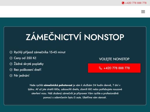naše rychlá zámečnická pohotovost je vám k službám 24 hodin denně, 7 dní v týdnu. ať už jste ztratili klíče, zabouchli dveře, zlomili klíč nebo potřebujete