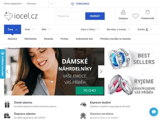 stříbrné a ocelové šperky. více než 5164 druhů pánských a dámských šperků skladem. široký výběr náušnic, náramků, náhrdelníků, prstenů i setů.