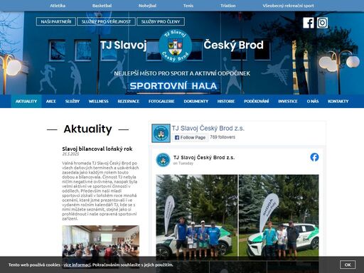 tj slavoj český brod, aktuality, novinky z oddílů, nové události ve slavoji