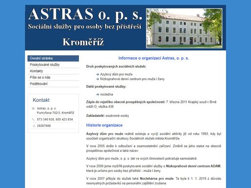 nezisková organizace poskytující sociální služby osobám bez přístřeší.