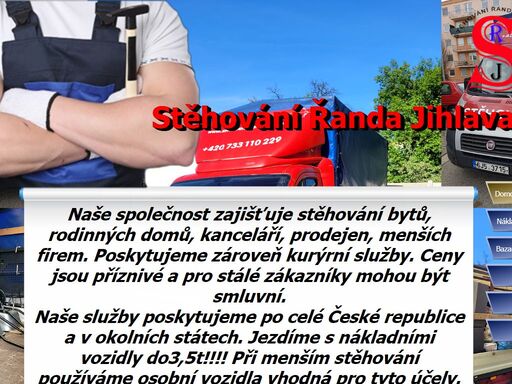 naše společnost zajišťuje stěhování bytů, rodinných domů, kanceláří, prodejen, menších firem.