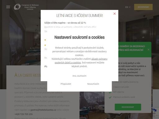 jednotlivé gastronomické provozy hotelu olšanka
