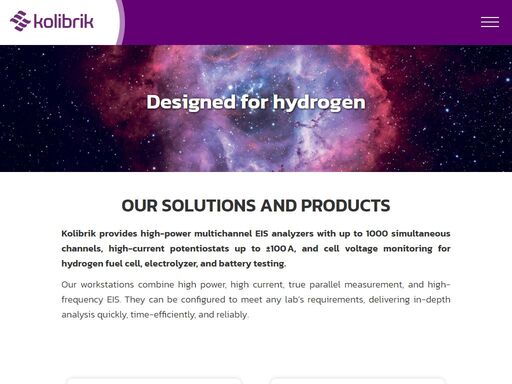 kolibrik provides high-power multichannel eis analyzers with up to 1000 simultaneous channels, high-current potentiostats up to ±100 a, and cell voltage monitoring for hydrogen fuel cell, electrolyzer, and battery testing. our workstations combine high power, high current, true parallel measurement, and high-frequency eis. they can be configured to meet any lab’s requirements, delivering in-depth analysis quickly, time-efficiently, and reliably.