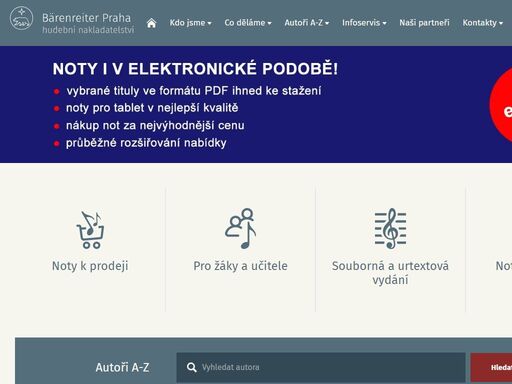 s více než 3000 aktivními tituly ve svém katalogu jsme celosvětově největším dodavatelem notových materiálů české hudby.