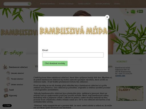bambusová móda -  bambusová trička, bambusové šaty, bambusové ponožky, prostě oblečení pro každý den.  toto oblečení si pro jeho skvělé vlastnosti zamilujete. 