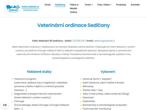 poskytujeme interní lékařství v plném rozsahu a základní chirurgické úkony.