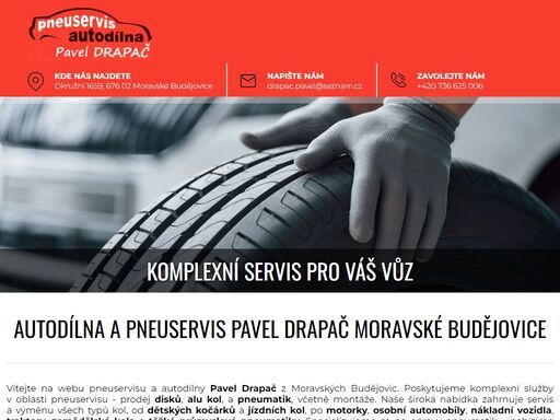 pneuservis a autodílna pavel drapač - váš partner pro kompletní péči o vaše vozidlo. prodej pneumatik, disků a alu kol, opravy a servis všech typů vozidel. experti na klimatizace a přívěsné vozíky.