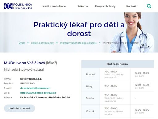stránky soukromé polikliniky v ostravě - hrabůvce